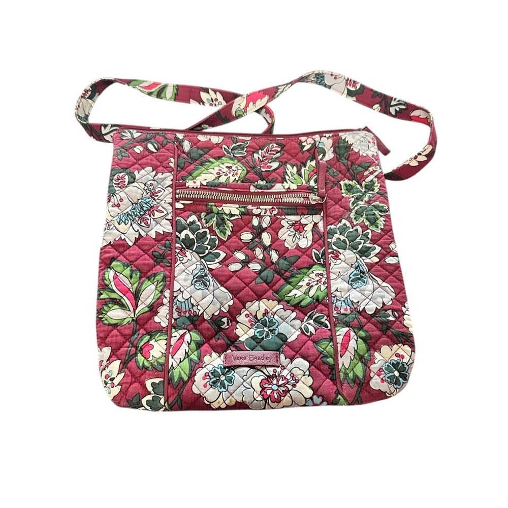 Vera Bradley Red and Green Floral Crossbody Bag
